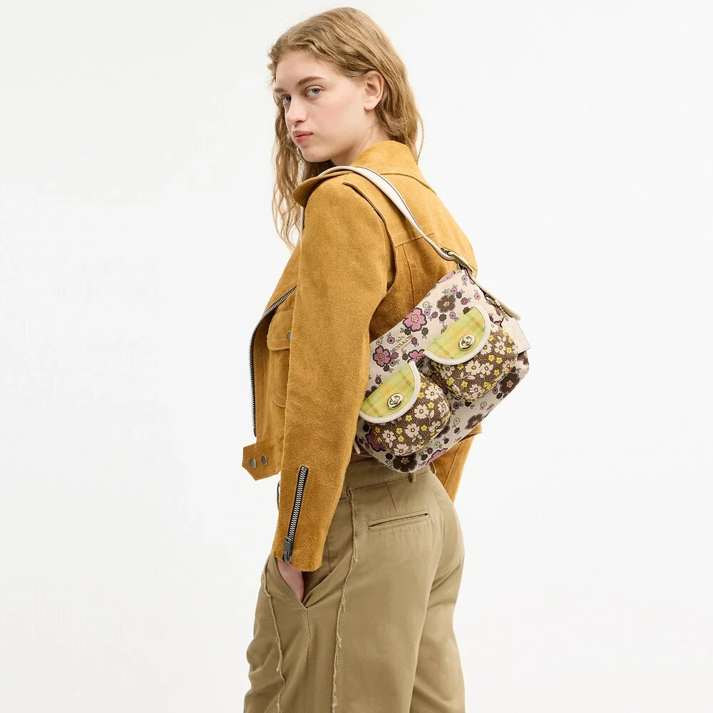 Coach Outlet Cargo Shoulder Bag With Floral Print NwT